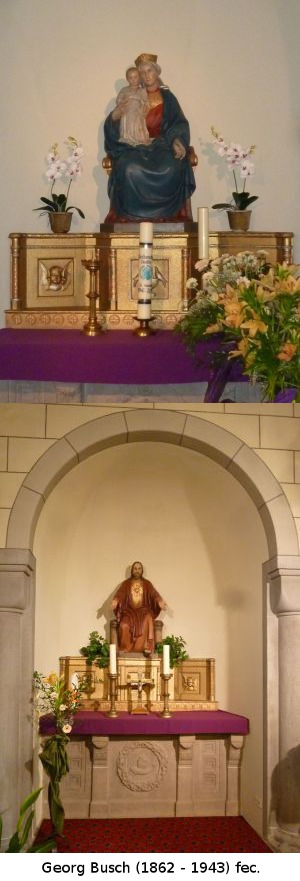 Thronende Madonna- und Herz-Jesu-Figur