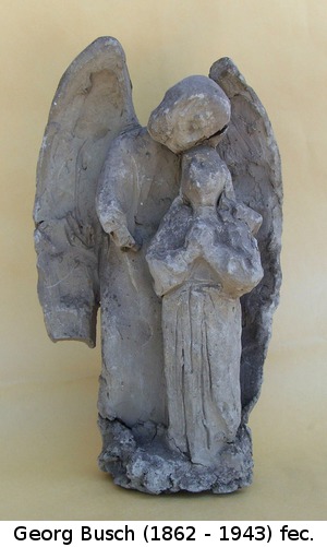 Schutzengel mit stehendem Mädchen