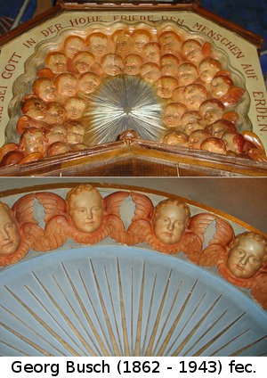 Engelsköpfe und Strahlen