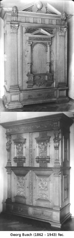 Kleider- und Wäscheschrank, Schnitzwerk